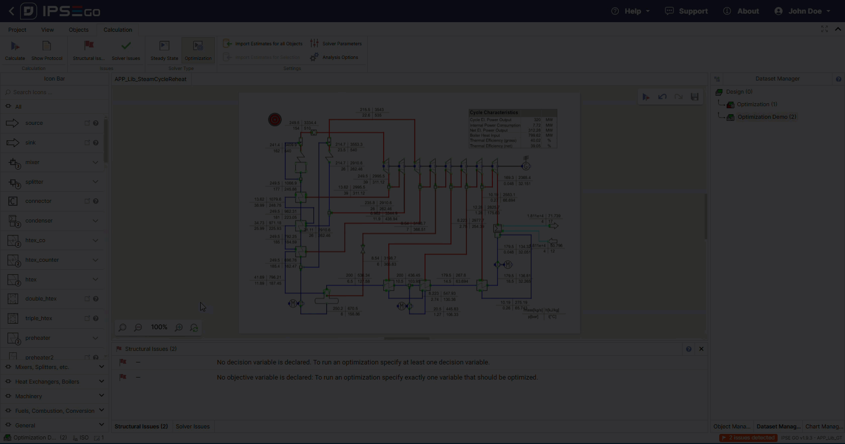 optimization target is selected