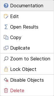 Lock object via context menu.