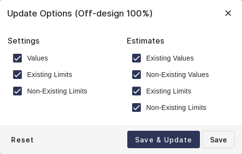 Update Dataset Options